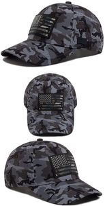 Detail view of breathable laser-cut holes and camouflage pattern on tactical cap