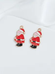 Detailed view of Santa Claus enamel charms for DIY Christmas bracelet making