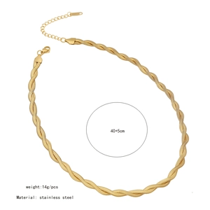 Goldene gedrehte doppellagige Edelstahlkette mit 40+5cm Länge und 14g Gewichtangabe