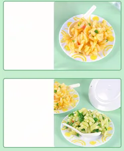 Detailed realistic fried rice food model on a white plate for display and decoration