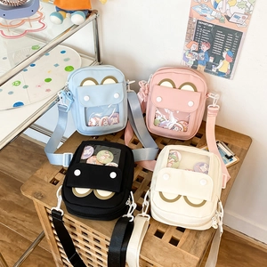Kawaii Ita Bag Transparent Window Crossbody Messenger Bag Japanese Style Nylon Anime Display Purse For Women Girls