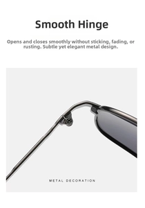 Macro detail of high-quality metal hinge with cross-screw on gray polarized sunglasses