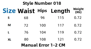 Detailed size chart for women's loose washed denim jeans including waist and hip measurements