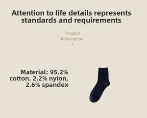 Detail showing 95% cotton crew sock fabric composition and breathable mesh texture