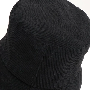 Chapeau bob en velours côtelé noir pour femme, chaud et texturé pour l'automne et l'hiver
