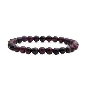 Bracciale di perle fatto a mano con pietre occhio di tigre viola lucidate