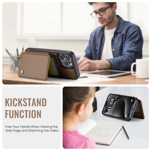 Business leather case for Samsung S24 Ultra featuring kickstand and magnetic wallet