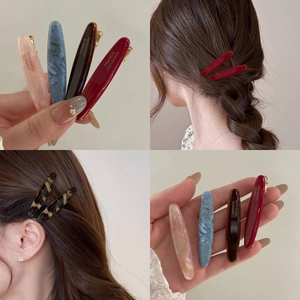 Pince À Cheveux En Acétate Géométrique Ovale Barrette Rétro Élégant Accessoire De Coiffure Pour Femmes