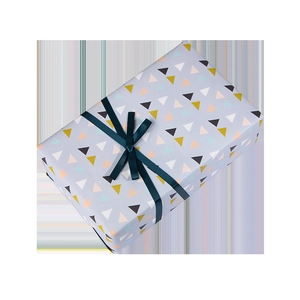 Premium 80g white kraft gift wrapping paper featuring a colorful geometric triangle pattern