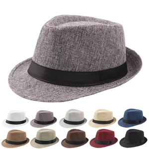 Chapeau de paille d'été respirant pour hommes et femmes avec ruban noir en divers coloris