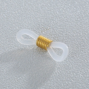 DIY anti-slip eyeglass chain connectors with translucent silicone loops and gold metal springs