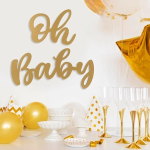 Panneau en Bois Oh Baby Décoration Murale Fond Pour Baby Shower Mariage Anniversaire Fête Demande en Mariage Accessoires de Photographie Déco Bois
