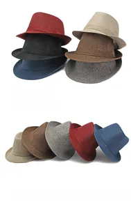 Collection of retro classic sun hats in red black blue khaki brown and grey colors