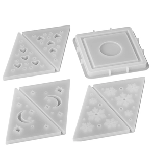 DIY silicone mold set with heart star moon and snowflake patterns for resin crafts