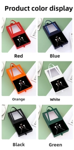 Drawer jewelry boxes with transparent windows and ribbon handles in six various colors