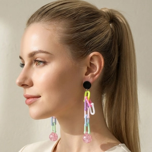 Fashion Drop Dangle Earrings Colorful Heart Ribbon Halloween Pumpkin Dog Snake Evil Eye Alloy For Women Girls