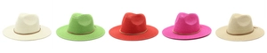 Classic straw hats in multiple colors featuring a stylish flat brim and leather band detail