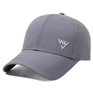 Classic grey outdoor sports baseball cap featuring WL logo embroidery for sun protection