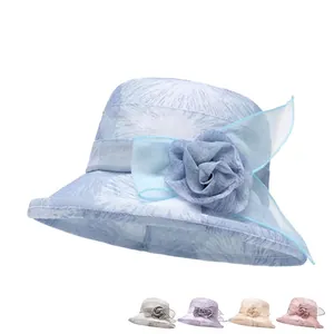 Cappello da sole traspirante da donna con decorazione floreale in cinque colori