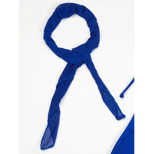 Detailed view of royal blue mesh fabric texture and stitching for bikini swimwear