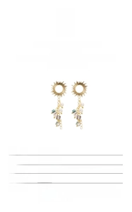 Macro detail of natural baroque pearl earrings with 18k gold plated S925 silver studs