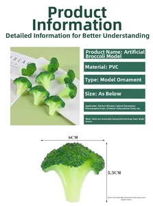Detailed view of PVC simulation broccoli model with realistic textures and 6cm dimensions