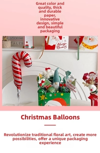Détail du kit de décoration de Noël avec ballon sucre d'orge et peluche gnome en boîte