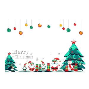 Stickers électrostatiques de Noël Père Noël et Bonhomme de neige pour décor de vitrine