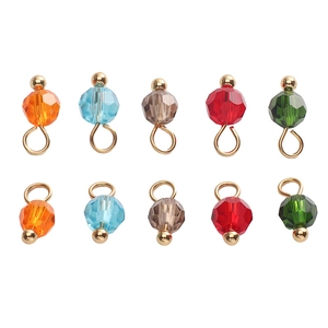 DIY colorful faceted glass ball charms with gold rings for handmade bracelets and necklaces