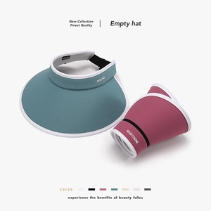 Women Empty Top Sun Visor Hat Breathable Fabric UV Protection Foldable Large Brim Outdoor Summer Fashion Adjustable