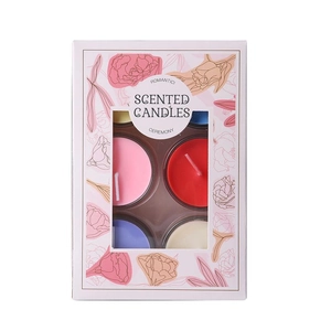 Romantic multi-colored scented candle gift set in glass jars for proposal and home decor