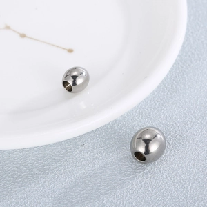 Minimalistische ovale Perlen aus Edelstahl mit 6/8mm Loch für DIY-Armband Schmuckzubehör