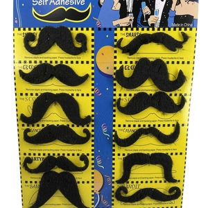 12-piece self-adhesive fake mustache set with 6 diverse styles for Halloween party props