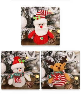 Détails des suspensions de Noël tricotées avec Père Noël, bonhomme de neige et renne