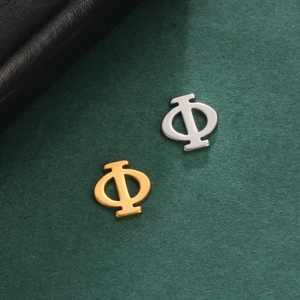 Gold and silver Greek Phi symbol pendants in stainless steel for jewelry making
