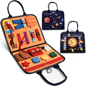 Montessori Busy Board Felt Sensory Toy For Toddlers Educational Fine Motor Skills Learning Travel Bag