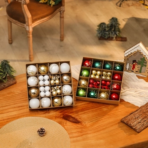 16pcs colorful Christmas ball ornaments set with matte and glitter snowflake patterns
