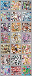 Detailed grid view of diverse PVC sticker sets featuring various themes and cartoon characters