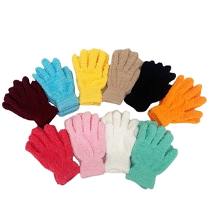Winter thermal chenille gloves for men and women in various candy colors with elastic cuffs