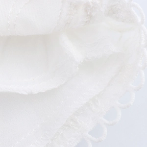 French style white sweet lace A-line shorts featuring delicate hollow embroidery details