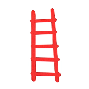 Miniature red wooden ladder model for dollhouse Christmas DIY scene decoration