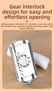 Detail of the stainless steel gear mechanism and tooth design on manual jar opener