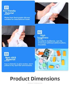 Flexible food-grade silicone mold for handmade soap with 6-cavity square and oval shapes