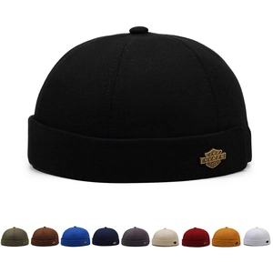 Bonnet Docker Unisexe En Coton Rétro Sans Bord Réglable Streetwear Hip Hop Miki Chapeau Respirant Protection Solaire