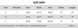 Größentabelle für figurbetontes Kleid mit Maßen für Brust, Taille und Hüfte in Zentimeter