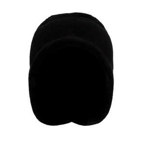 Winter thermal fleece hat with ear flaps for windproof cycling and skiing in black
