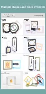 Multiple PE film 3D floating display cases for jewelry and medals in various colors