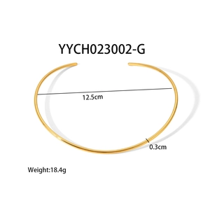 Minimalistisches goldenes Titanstahl-Halsband mit 12,5 cm Innendurchmesser