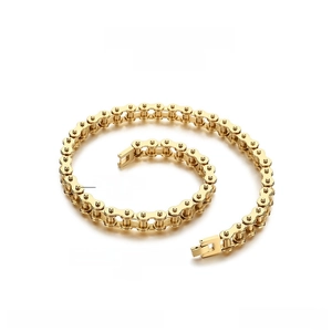 Detailed parameter diagram of gold stainless steel bicycle chain necklace 530x11mm