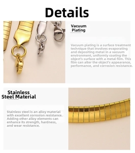 Detail of 18k gold plated stainless steel snake chain showing secure lobster clasp